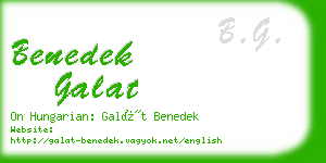 benedek galat business card